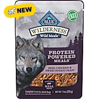 Blue Buffalo Wilderness Wild Meals Protein Powered Meals, Beef, Chicken & Sweet Potato Feast, Adult Wet Dog Food