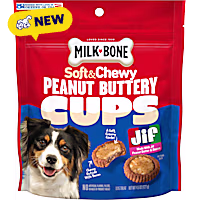 Milk-Bone Peanut Buttery Cups with Jif Peanut Butter & Real Bacon Filled Soft Dog Treats
