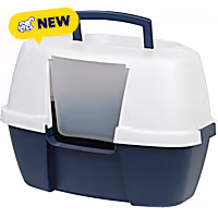 Iris Hooded Corner Cat Litter Box with Front Door Flap