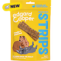 Edgard & Cooper Snugglebug Strips, Grain-Free Tender Strip Treats for Dogs, Chicken & Turkey Recipe Treats for Dogs
