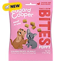 Edgard & Cooper Take a Bow Bites, Low-Calorie Training, Small Size, Chicken & Duck Recipe Treats for Puppies