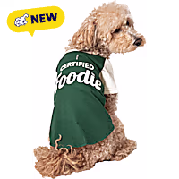 Pet Posse Cotton Green Raglan Certified Foodie Tee for Dogs