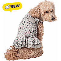 Perry Ellis Waffle Olive Green Floral Ruffle Dress for Dogs