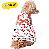 Pet Posse Ruffle Red Cherry Dress with Bow for Dogs