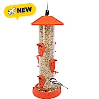 North States Village Collection Fiesta Red 2-In-1 Hinged-Port Birdfeeder