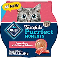 Blue Buffalo Tastefuls Purrfect Moments Creamy Puree Sassy Salmon Snack for Adult Cats
