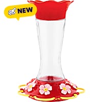 North States Wildflower Glass Hummingbird Feeder