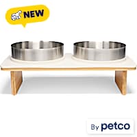 EveryYay Elevated Double Diner Dog Bowls and Silicone Mat Set