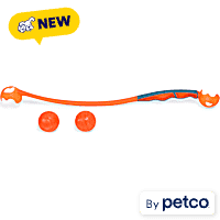 Leaps & Bounds Orange Glow in the Dark Ball Launcher Dog Toy