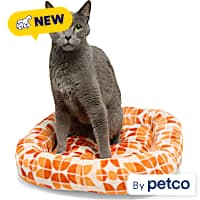 EveryYay Orange Patterned Rectangle Lounger Cat Bed