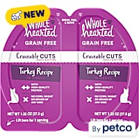 WholeHearted Grain-Free Turkey Recipe in Gravy Craveable Cuts Cat Food Split Cups