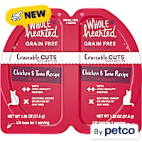 WholeHearted Grain-Free Chicken & Tuna Recipe in Gravy Craveable Cuts Cat Food Split Cups
