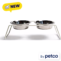 EveryYay Wire Metal Double Diner Bowls for Cats