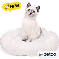 EveryYay Round Bolster Plush Cream Cat Bed
