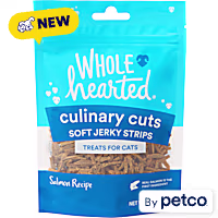 WholeHearted Salmon Recipe Soft Jerky Strips Treats for Cats