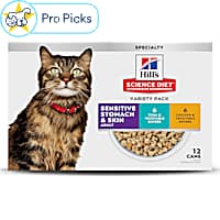 Hill's Science Diet Adult Sensitive Stomach & Sensitive Skin Tuna & Chicken Wet Canned Cat Food Variety Pack