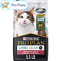 Purina Pro Plan Allergen Reducing Sensitive Skin & Stomach, LIVECLEAR Turkey and Oatmeal Formula High Protein Cat Food