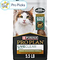 Purina Pro Plan LiveClear Weight Management and Cat Allergen Reducer Chicken and Rice Formula Cat Food