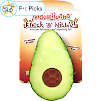 Meowijuana Knock 'n' Nibble Avocado and Refillable Treat Dispensing Cat Toy