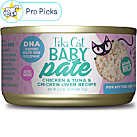 Tiki Cat Baby Chicken, Tuna & Chicken Liver Pate Wet Food for Kittens