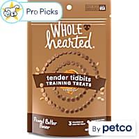 WholeHearted Grain-Free Tender Tidbits Peanut Butter Flavor Training Treats for Dogs