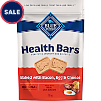 Blue Buffalo Health Bars Oven-Baked with Natural Ingredients Bacon, Egg & Cheese, Crunchy Dog Biscuits