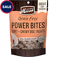 Merrick Power Bites Grain Free Snack with Real Salmon Recipe Natural Soft and Chewy Real Meat Dog Treats