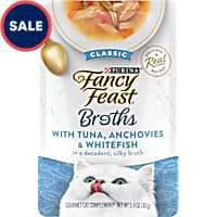 Fancy Feast Lickable Classic With Tuna, Anchovies and Whitefish Wet Cat Food Broth Topper