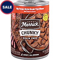Merrick Grain Free Chunky Big Texas Steak Tips Dinner Canned Dog Food