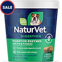 NaturVet Bacon and Chicken Flavor Soft Chews, Digestive Enzymes Supplements for Dogs