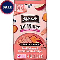 Merrick Lil' Plates Premium Grain Free Real Salmon and Sweet Potato Kibble Dry Dog Food for Small Dogs