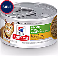 Hill's Science Diet Adult 7+ Senior Vitality, Chicken & Vegetable Stew Canned Wet Cat Food