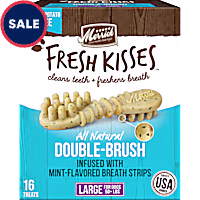 Merrick Fresh Kisses Natural Dental Chews, Toothbrush Shape Treat Infused with Real Mint for Large Dogs