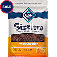 Blue Buffalo Sizzlers Bacon-Style Cheddar Flavor Dog Treats with Real USA Pork
