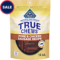 Blue Buffalo True Chews Made in the USA with Natural Ingredients, Pork and Chicken Sausage Recipe Dog Treats