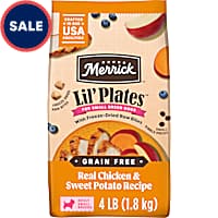 Merrick Lil Plates with Raw Bites Grain Free Chicken and Sweet Potato Kibble Dry Dog Food