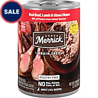 Merrick Real Grain Free Beef, Lamb + Bison Dinner Canned Dog Food