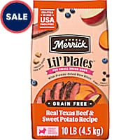 Merrick Lil Plates with Raw Bites Grain Free Texas, Beef and Sweet Potato Kibble Dry Dog Food