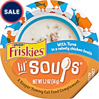 Purina Friskies Natural, Grain Free Lickable Cat Treats Lil' Soups with Tuna in Chicken Broth