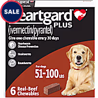 Heartgard Plus Chewable Tablets for Dogs 51 - 100 lbs. (Brown)