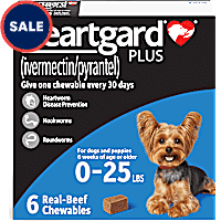 Heartgard Plus Chewable Tablets for Dogs 1 - 25 lbs. (Blue)