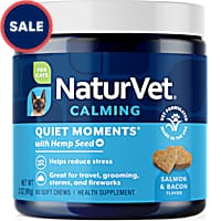 NaturVet Salmon and Bacon Flavor, Quiet Moments with Hemp Seed Calming Supplement for Cats