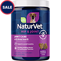 NaturVet Bacon and Chicken Flavor, Joint Care with Hemp Hip & Joint Supplements for Dogs