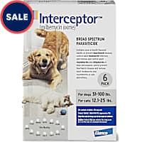 Interceptor Flavor Tabs for Dogs 51 to 100 lbs and Cats 12 to 25 lbs