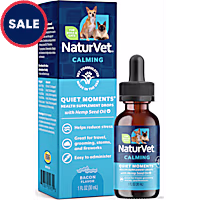 NaturVet Bacon Flavor, Quiet Moments with Hemp Seed Oil Calming Supplement Drops for Dogs & Cats