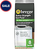 Purina Tidy Cats Breeze Multi-Cat Extra Strength Ion, Bright lemongrass Scented Cat Litter Pads Refill