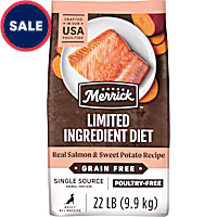 Merrick Limited Ingredients Diet Grain Free Salmon and Sweet Potato, Premium and Healthy Kibble Dry Dog Food