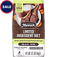 Merrick Limited Ingredients Diet Grain Free Lamb and Sweet Potato, Premium and Healthy Kibble Dry Dog Food
