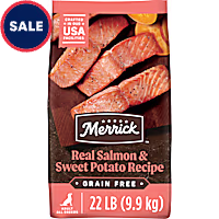 Merrick Premium Grain Free Wholesome Natural Kibble with Real Salmon and Sweet Potato Dry Adult Dog Food