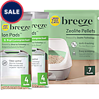Purina Tidy Cats Breeze Cat Litter System Refill Pack with Ion Cat litter Pads and Zeolite Pellet Cat Litter